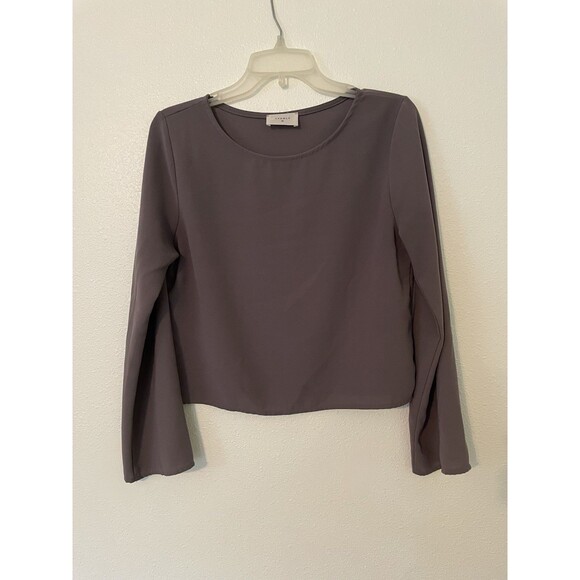 Everly Tops - Everly Top Women's MED Cropped Long Sleeves Minimalist Casual Capsule  Gray